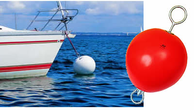 アンカーリングや漁業に使われているプラスチックブイ 浮標 ムアリングブイ