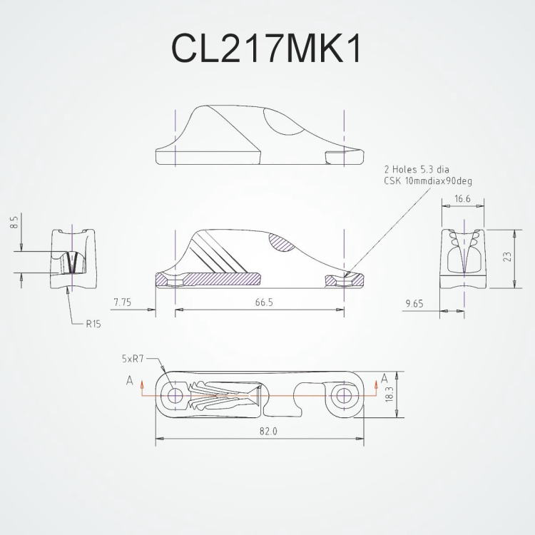 クラムクリート　Clamcleat CL217Mk1