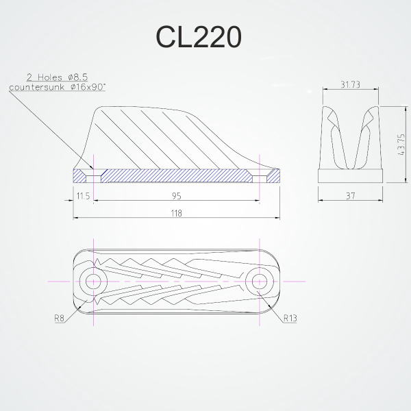 クラムクリート　Clamcleat CL220 Racing Major