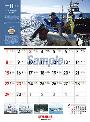 YAMAHA　ヤマハ　大漁カレンダー　2020
