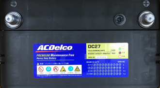 ACDelco　ACデルコ　ヘビーデューティー　バッテリー　ディープサイクル　バッテリー　サイクル用メンテナンスフリー　DC27